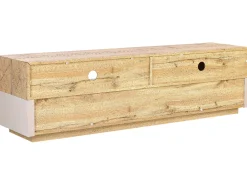 Säilytys<Beliani Tv-Taso 3 Laatikko 2 Hyllya Vaalea Puu/Beige Antonio