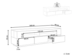 Säilytys<Beliani Tv-Taso 3 Laatikko 2 Hyllya Vaalea Puu/Beige Antonio