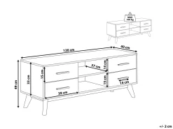 Cheap Beliani Tv-Taso 4 Laatikkoa 2 Hyllya Vaalea Puu Florida