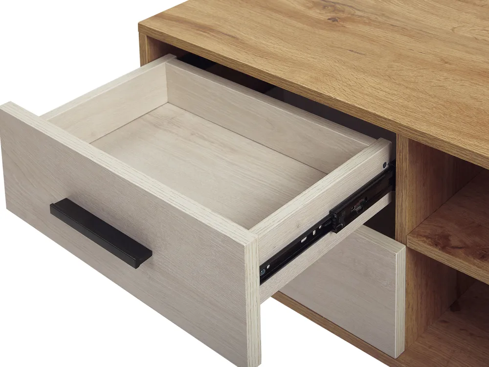 Cheap Beliani Tv-Taso 4 Laatikkoa 2 Hyllya Vaalea Puu Florida