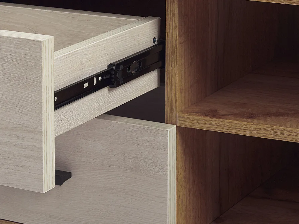 Cheap Beliani Tv-Taso 4 Laatikkoa 2 Hyllya Vaalea Puu Florida