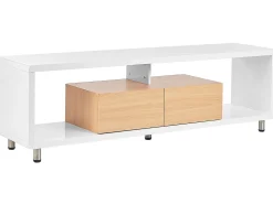 Fashion Beliani Tv-Taso 2 Laatikkoa 2 Hyllya Valkoinen/Vaalea Puu Knox