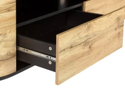 Sale Beliani Tv-Taso 2 Laatikkoa 2 Kaappia Vaalea Puu/Musta Jerome