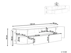Sale Beliani Tv-Taso 2 Laatikkoa 2 Kaappia Vaalea Puu/Musta Jerome
