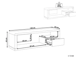 Best Sale Beliani Tv-Taso 2 Laatikkoa Hylly Valkoinen/Musta Spokan
