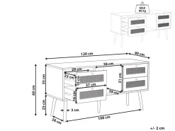 Säilytys<Beliani Tv-Taso 4 Laatikkoa Hylly Vaalea Puu Perote