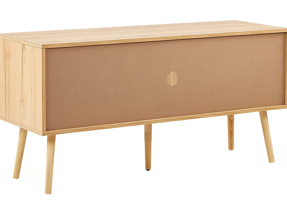 Säilytys<Beliani Tv-Taso 4 Laatikkoa Hylly Vaalea Puu Perote