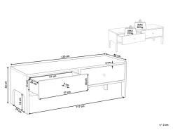 Best Beliani Tv-Taso 2 Laatikkoa Tumma Puu Corina