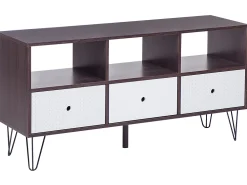 Fashion Beliani Tv-Taso 3 Laatikkoa Tumma Puu/Valkoinen Foston