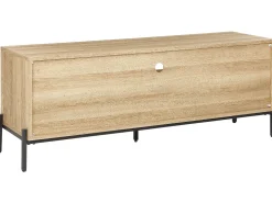 Säilytys<Beliani Tv-Taso Kaappi 3 Hyllya Vaalea Puu/Harmaa Moines