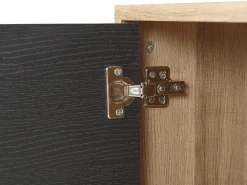 Säilytys<Beliani Tv-Taso Kaappi 3 Hyllya Vaalea Puu/Harmaa Moines