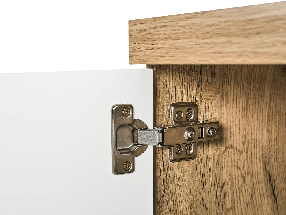 Cheap Beliani Tv-Taso Kaappi 2 Laatikkoa Vaalea Puu/Valkoinen Farada