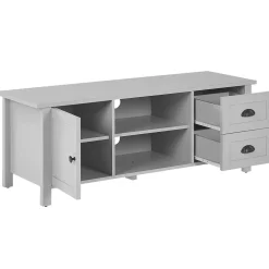 Discount Beliani Tv-Taso Kaappi 2 Laatikkoa Vaaleanharmaa Honolulu