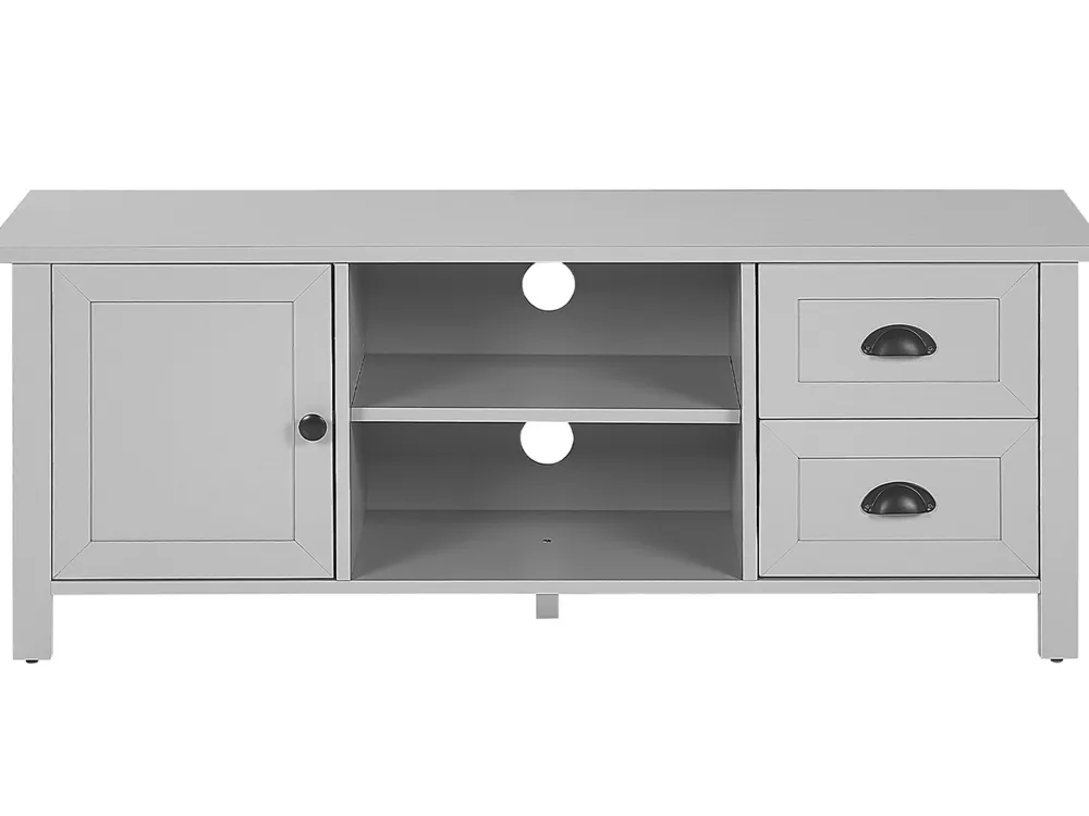 Discount Beliani Tv-Taso Kaappi 2 Laatikkoa Vaaleanharmaa Honolulu