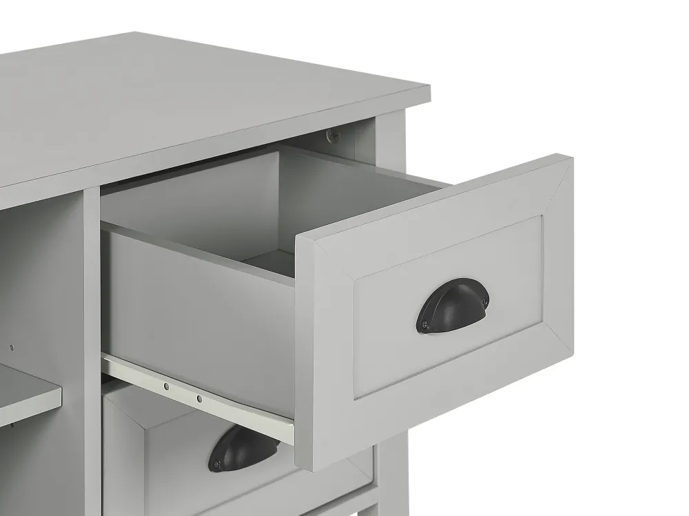 Discount Beliani Tv-Taso Kaappi 2 Laatikkoa Vaaleanharmaa Honolulu