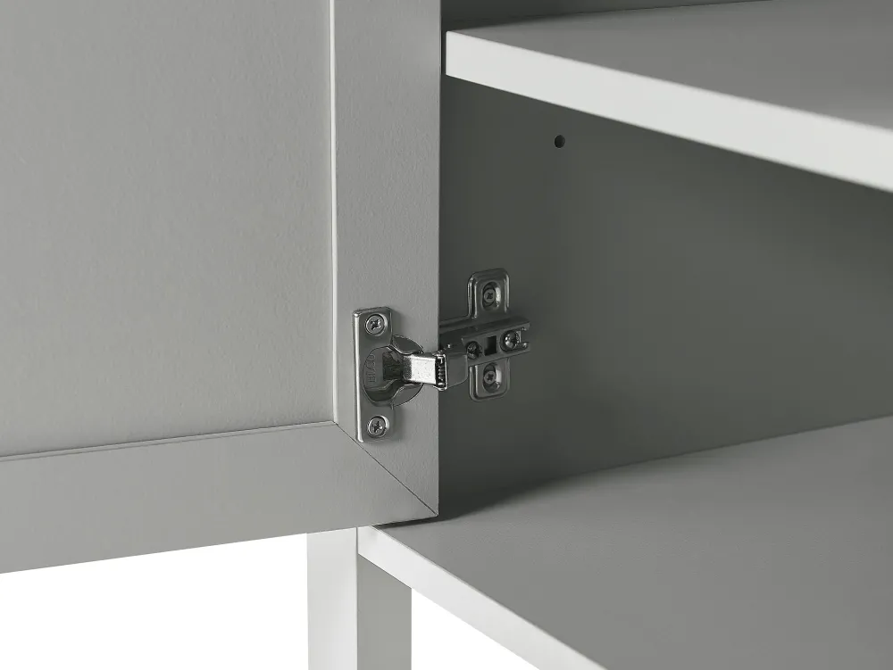 Discount Beliani Tv-Taso Kaappi 2 Laatikkoa Vaaleanharmaa Honolulu