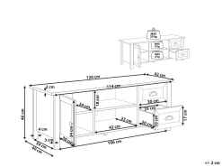 Discount Beliani Tv-Taso Kaappi 2 Laatikkoa Vaaleanharmaa Honolulu