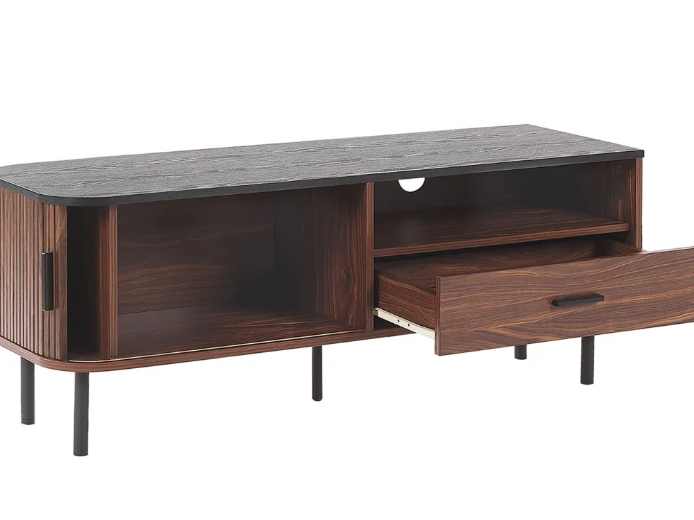 Säilytys<Beliani Tv-Taso Kaappi Laatikko Tumma Puu/Musta Jose