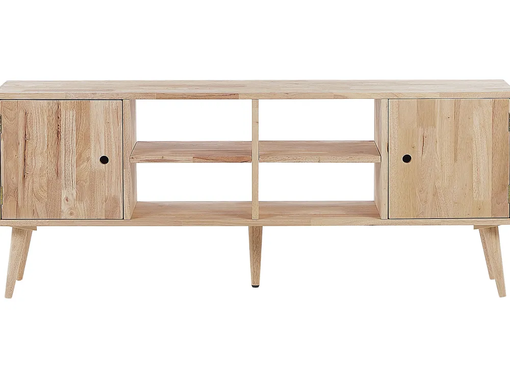 Best Beliani Tv-Taso Kumipuu 2 Kaappia 4 Hyllya Vaalea Puu Chandler