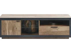 Cheap Beliani Tv-Taso Led-Valo Kaappi Laatikko Vaalea Puu/Musta Marana