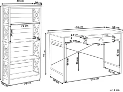 Shop Beliani Tyohuonesetti 2 Osaa Tumma Puu/Musta Foster/Casco