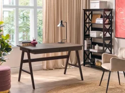 Säilytys<Beliani Tyohuonesetti 2 Osaa Tumma Puu/Musta Foster/Sheslay