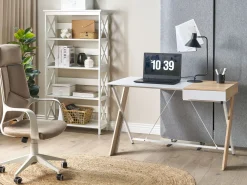 New Beliani Tyohuonesetti 2 Osaa Vaalea Puu/Valkoinen Foster/Hamden