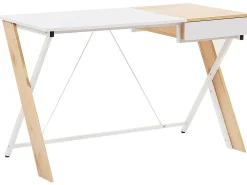 New Beliani Tyohuonesetti 2 Osaa Vaalea Puu/Valkoinen Foster/Hamden