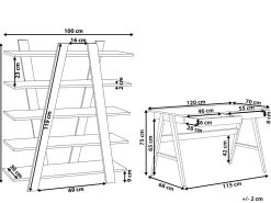 Säilytys<Beliani Tyohuonesetti 2 Osaa Valkoinen/Vaalea Puu Escalante/Sheslay