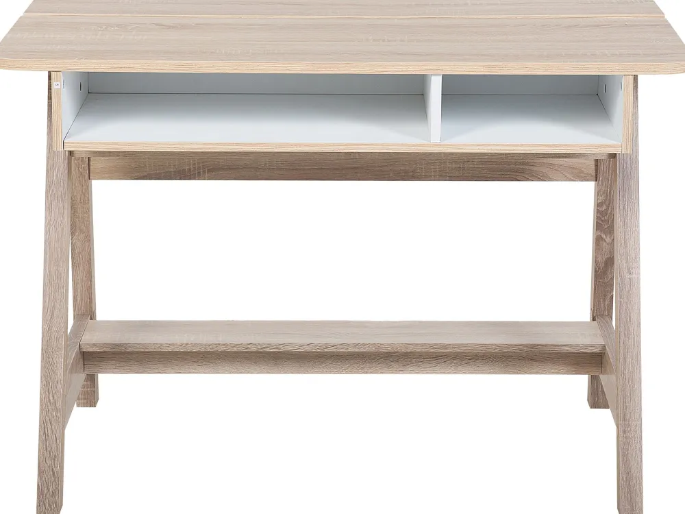 Lastenhuone<Beliani Tyopoyta 2 Hyllya Vaalea Puu/Valkoinen 110 X 60 Cm Jackson