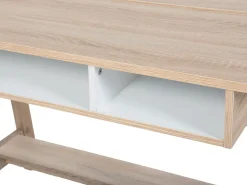 Lastenhuone<Beliani Tyopoyta 2 Hyllya Vaalea Puu/Valkoinen 110 X 60 Cm Jackson