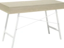 Lastenhuone<Beliani Tyopoyta 2 Laatikkoa Hylly Vaalea Puu/Valkoinen 120 X 48 Cm Clarita