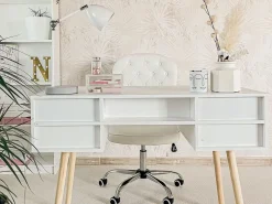 Lastenhuone<Beliani Tyopoyta 4 Laatikkoa Hylly Valkoinen 110 X 55 Cm Levin