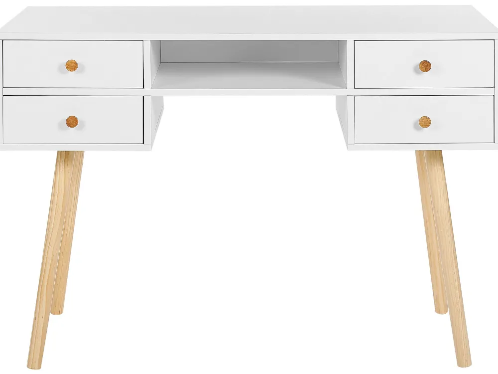 Lastenhuone<Beliani Tyopoyta 4 Laatikkoa Hylly Valkoinen 110 X 55 Cm Levin