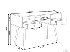 Lastenhuone<Beliani Tyopoyta 4 Laatikkoa Hylly Valkoinen 110 X 55 Cm Levin
