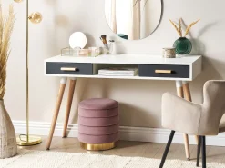 Lastenhuone<Beliani Tyopoyta 2 Laatikkoa Hylly Valkoinen/Harmaa 120 X 45 Cm Frisco