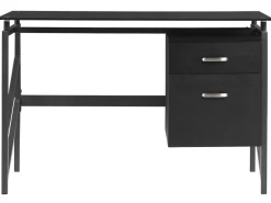 Online Beliani Tyopoyta 2 Laatikkoa Musta 117 X 57 Cm Moriton