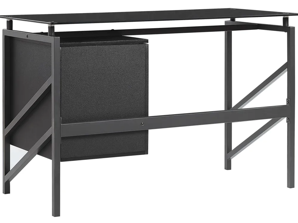 Online Beliani Tyopoyta 2 Laatikkoa Musta 117 X 57 Cm Moriton