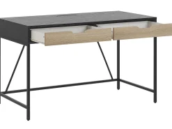 Lastenhuone<Beliani Tyopoyta 2 Laatikkoa Musta/Vaalea Puu 120 X 60 Cm Jena