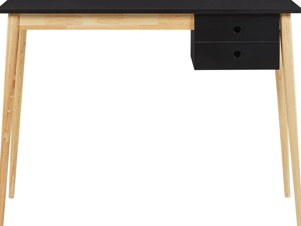 New Beliani Tyopoyta 2 Laatikkoa Musta/Vaalea Puu 106 X 48 Cm Ebeme