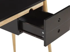 New Beliani Tyopoyta 2 Laatikkoa Musta/Vaalea Puu 106 X 48 Cm Ebeme