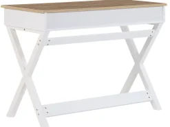 Lastenhuone<Beliani Tyopoyta 2 Laatikkoa Vaalea Puu/Valkoinen 103 X 50 Cm Ekart