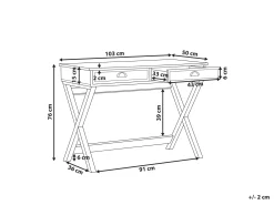 Lastenhuone<Beliani Tyopoyta 2 Laatikkoa Vaalea Puu/Valkoinen 103 X 50 Cm Ekart
