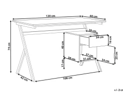 Lastenhuone<Beliani Tyopoyta Laatikko Kaappi Vaalea Puu/Valkoinen 120 X 60 Cm Ashland