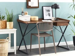 Online Beliani Tyopoyta Laatikko Tumma Puu/Musta 120 X 54 Cm Noxon