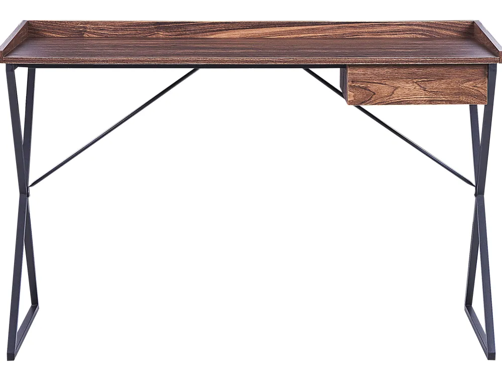 Online Beliani Tyopoyta Laatikko Tumma Puu/Musta 120 X 54 Cm Noxon