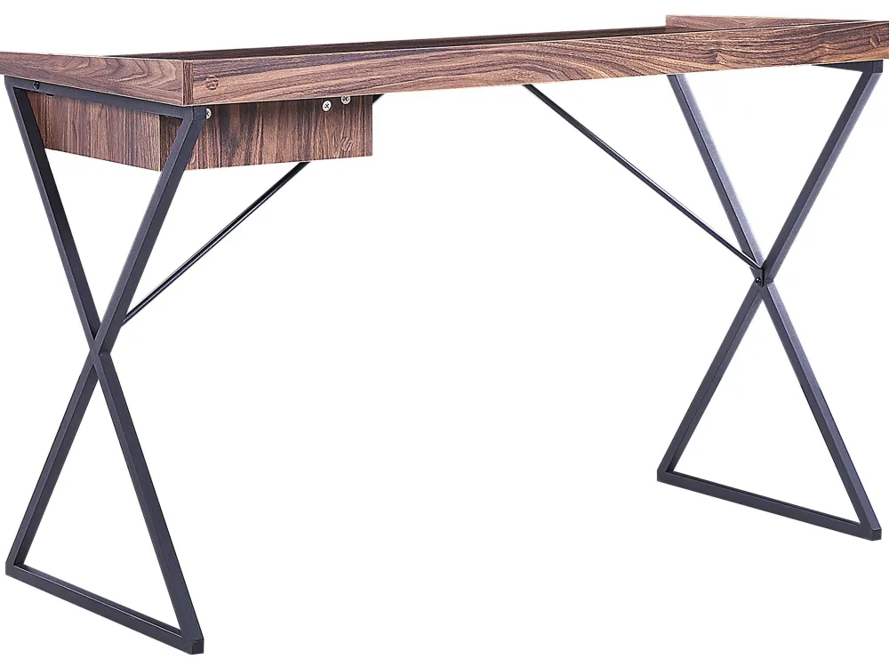 Online Beliani Tyopoyta Laatikko Tumma Puu/Musta 120 X 54 Cm Noxon