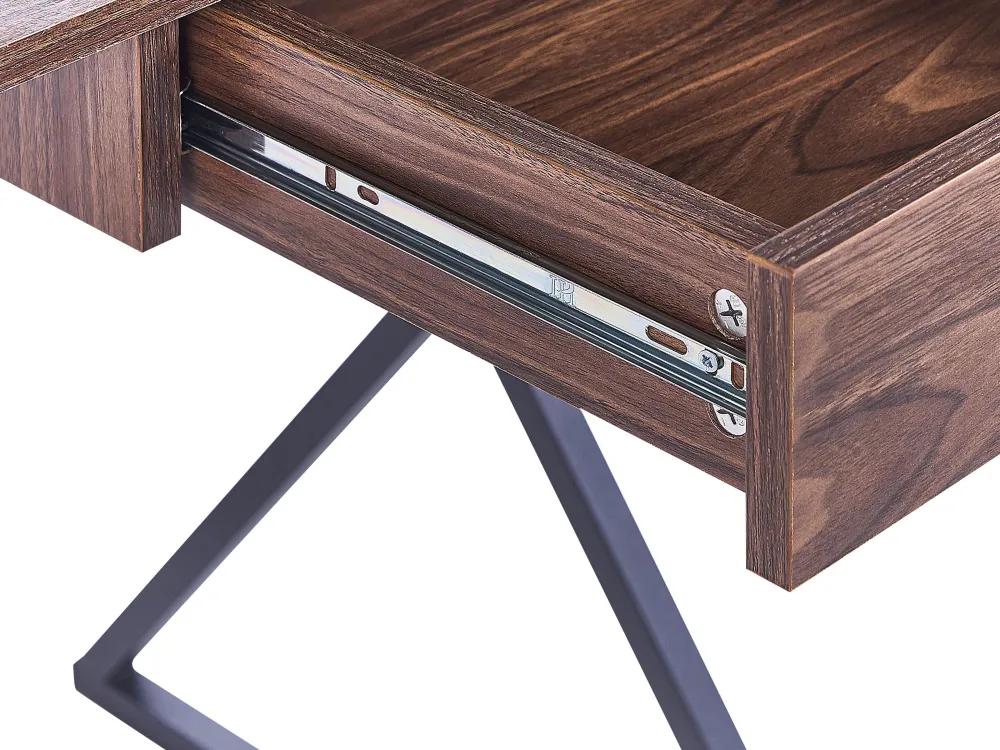 Online Beliani Tyopoyta Laatikko Tumma Puu/Musta 120 X 54 Cm Noxon