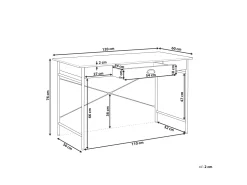 Outlet Beliani Tyopoyta Laatikko Tumma Puu/Musta 120 X 60 Cm Casco