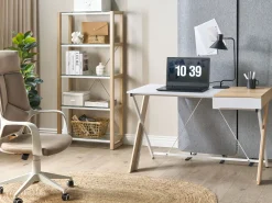 Best Sale Beliani Tyopoyta Laatikko Vaalea Puu/Valkoinen 120 X 60 Cm Hamden